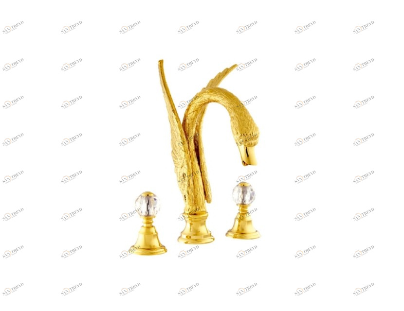 039154.000.50 Комплект для ванны на три отверстия с кристаллами swarovski swan series Яркий хром Mestre