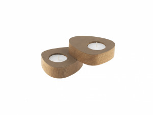 981767 NUPO brown подсвечник для чайных свечей, фигурный 8х10х2,5см, набор 2шт;LIND DNA