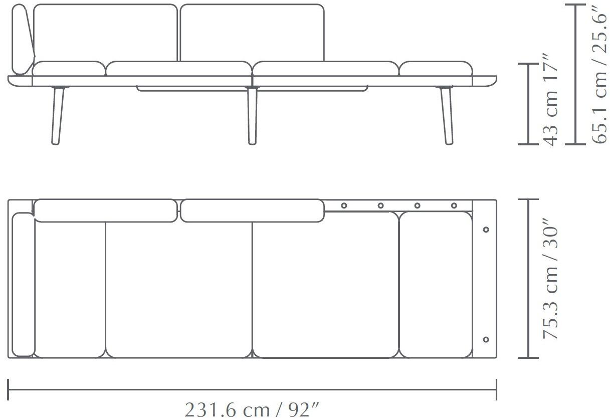 Umage 3-х местный тканевый диван Lounge around sun-id-1473846 - Вид №6