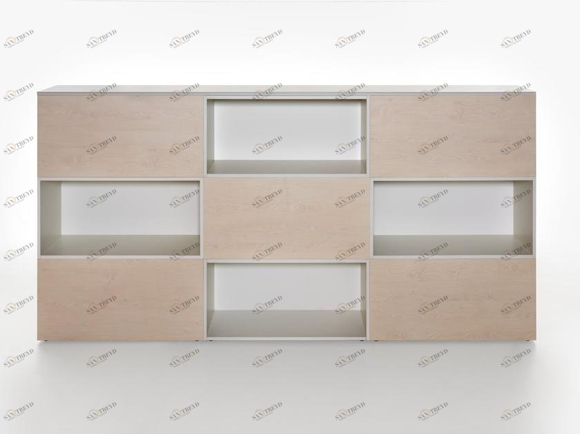 Manerba Модульный офисный книжный шкаф из дерева Open sun-id-1455503