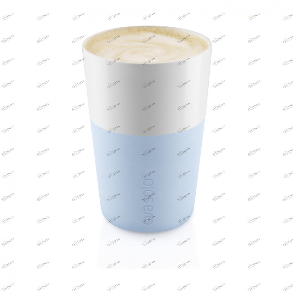 EVA SOLO 501087 Чашки для латте, 360 мл, 2 шт, голубой Фарфор, силикон 