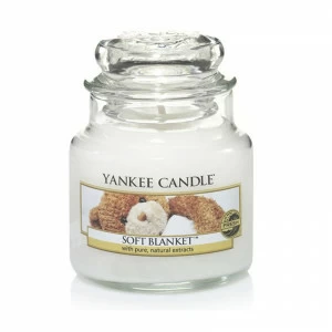 Свеча маленькая в стеклянной банке "Мягкое одеяло" Soft Blanket 104гр 25-45 часов YANKEE CANDLE  267917 Белый
