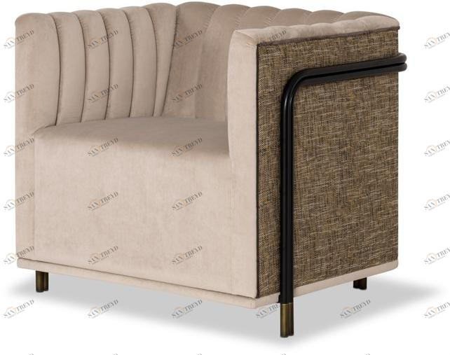 Stylish Club Мягкое кресло с подлокотниками из микрофибры и бархата Kensington Scf.k09