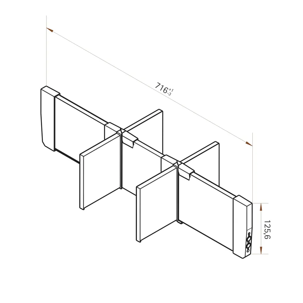 Перегородка для ящика Hettich Orga Store 820IAKB800 15x6.8x82 см пластик цвет серый 89401302 STLM-2088559  - Вид №3