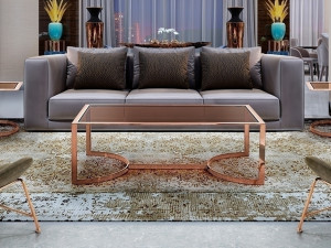 098668 Журнальный стол розовое золото Schuller Betsy