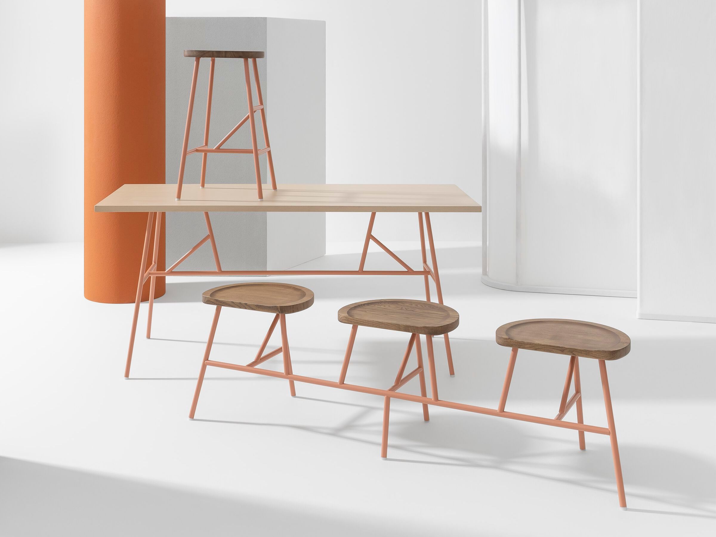 Высокий стул из стали и ясеня Billiani Puccio ARCH-00044811 - Вид №4