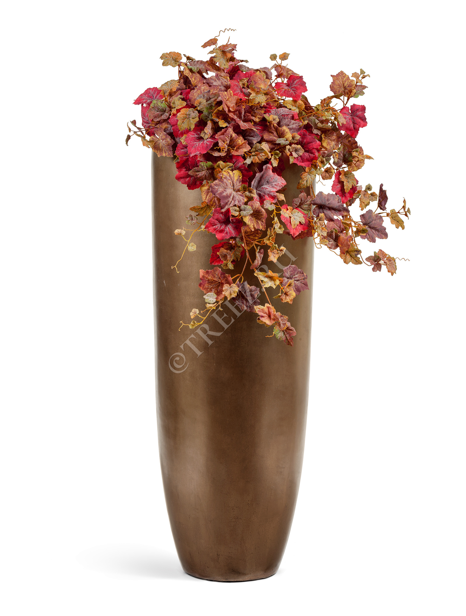 41.3319-04-021-BRS-120 Кашпо  Effectory - серия Metal - Высокий конус Giant - Тёмное матовое золото Цветочная коллекция  - Вид №3