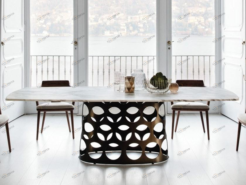 Porada Прямоугольный обеденный стол из мрамора calacatta gold Iron sun-id-1423790