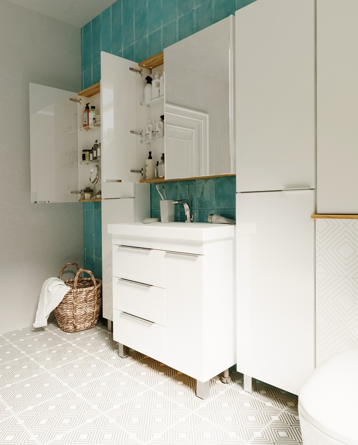 У92516 Тумба Gaula 80Н 3я 1д White 1 Marka Gaula  - Вид №4