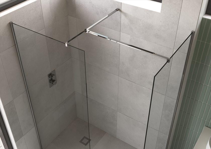 Flair Showers Душевая кабина с двумя стеклянными панелями и стабилизатором поперечной устойчивости Ayo Ayo10mwr70sc - Вид №3