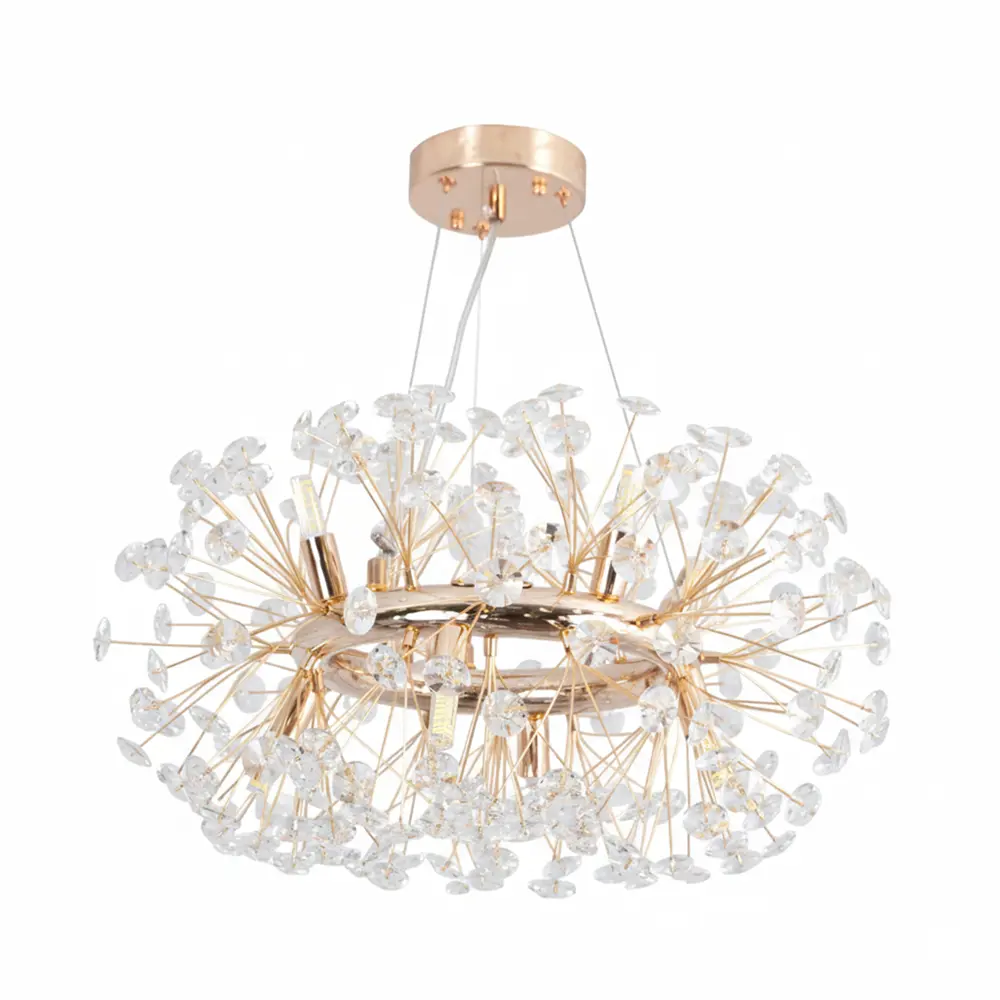 Люстра подвесная Nessa 8 ламп 18 м² цвет золото/прозрачный ESTARES STLM-2180323 - Вид №1