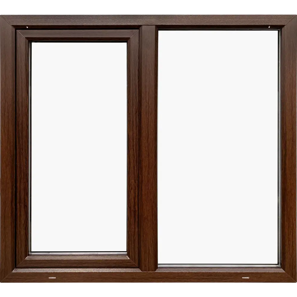 Окно пластиковое ПВХ Deceuninck двустворчатое 1170x1200 мм (ВхШ) однокамерный стеклопакет белый/темный дуб STLM-2162309
