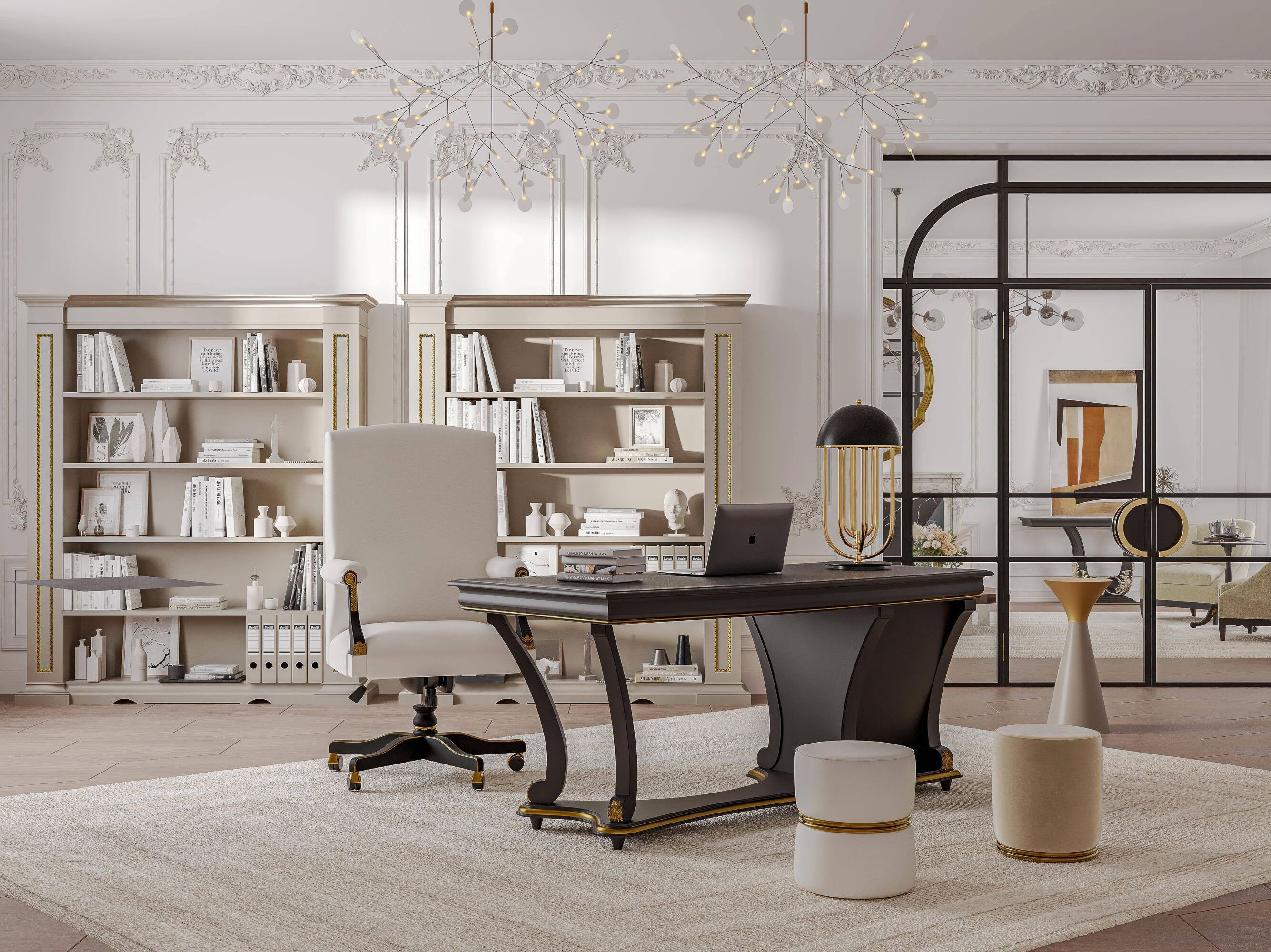 Кожаное вращающееся кресло с подлокотниками GUERRA VANNI Studio Privè ARCH-00121348 - Вид №3