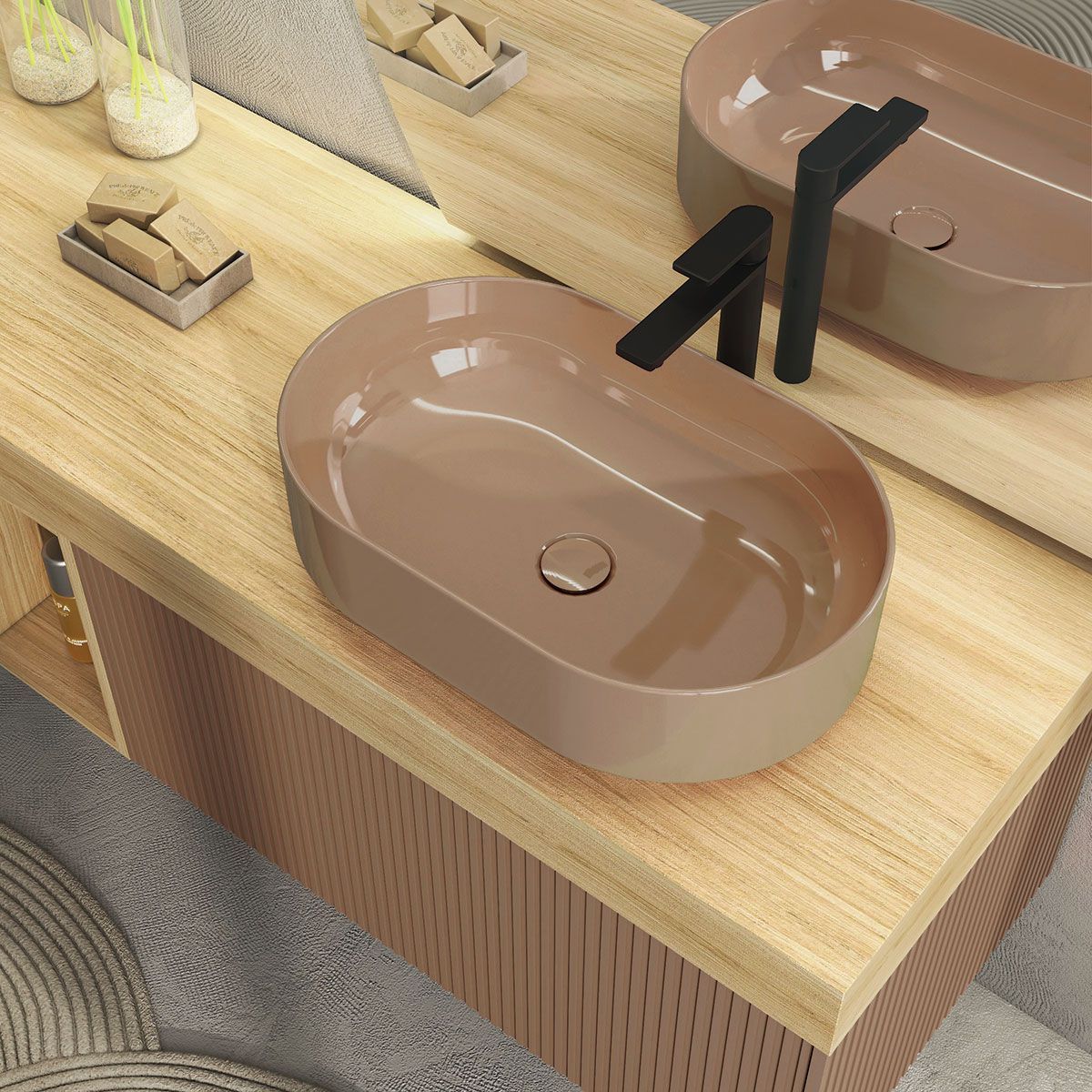 Деревянный подвесной шкаф для умывальника с выдвижными ящиками LEGNOBAGNO Re-Stretch ARCH-00053737 - Вид №5