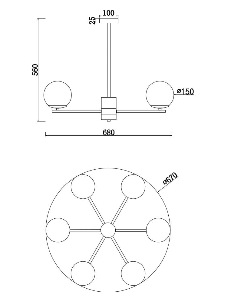 Металлическая люстра Maytoni мрамор ARCH-00079080 - Вид №6