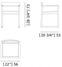 Morelato Стул из вишневого дерева с подлокотниками Contemporaneo Art. 3891 - Вид №5