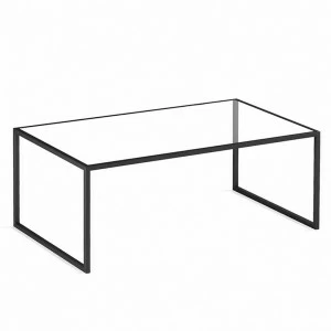 Журнальный столик стеклянный с черными ножками 80 см Darmian into lite black INTELLIGENT DESIGN  260879 Прозрачный;черный