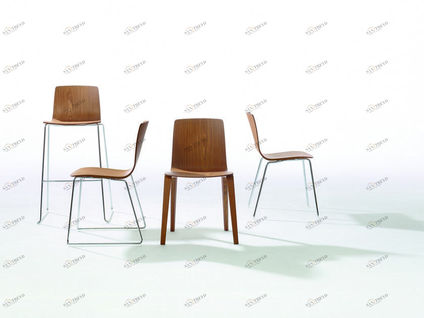 arper Штабелируемый деревянный табурет со спинкой Aava sun-id-1414692