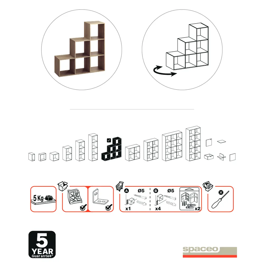 Стеллаж SPACEO «Куб» — модульная система хранения на 6 секций 82731895 STLM-0034886 - Вид №5