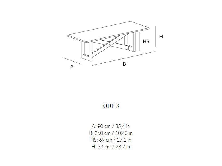 Прямоугольный обеденный стол из массива дерева Lando ODE ARCH-00052154 - Вид №4