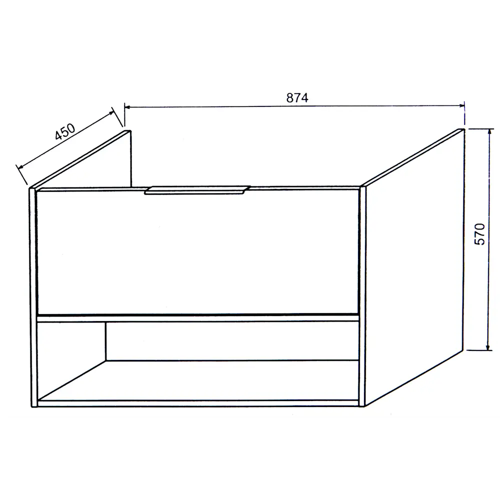 Тумба под раковину подвесная «Дана» 90 см цвет дуб крафт серый SANFLOR STLM-2005186 - Вид №4