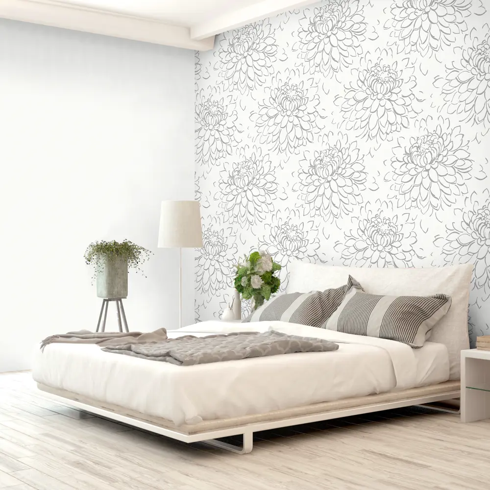 Обои флизелиновые Grandecolife Flower белые 1.06 м GDR142101 89335992 STLM-2195407 - Вид №4
