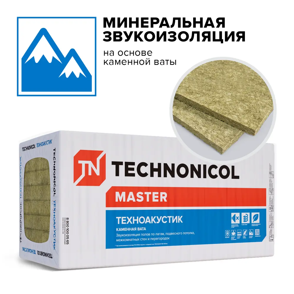 Звукоизоляция Технониколь Техноакустик 50 мм 5.76 м² 14298899 STLM-2068751  - Вид №2