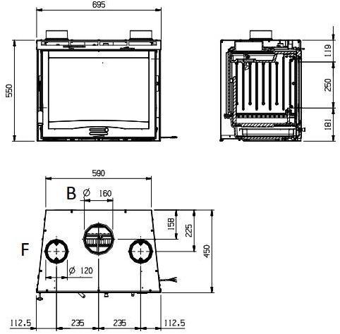 LA NORDICA EXTRAFLAME Дровяная вентилируемая топка для каминов sun-id-1378051 - Вид №2
