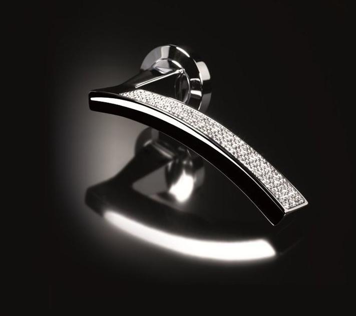 LINEA CALI' Ручка из хромированной латуни с кристаллами Swarovski® с накладкой Profilo mesh sun-id-1511719 - Вид №1