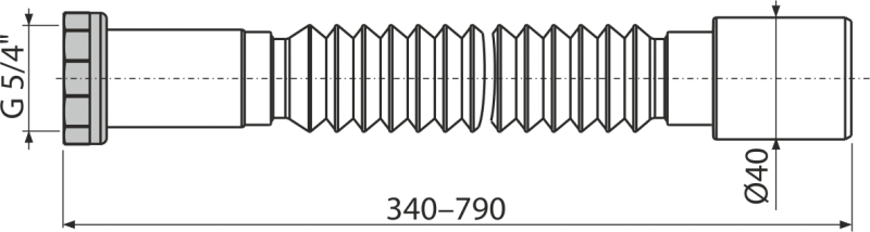 Гибкое соединение 5/4"×40 металл ALCAPLAST A740 - Вид №1