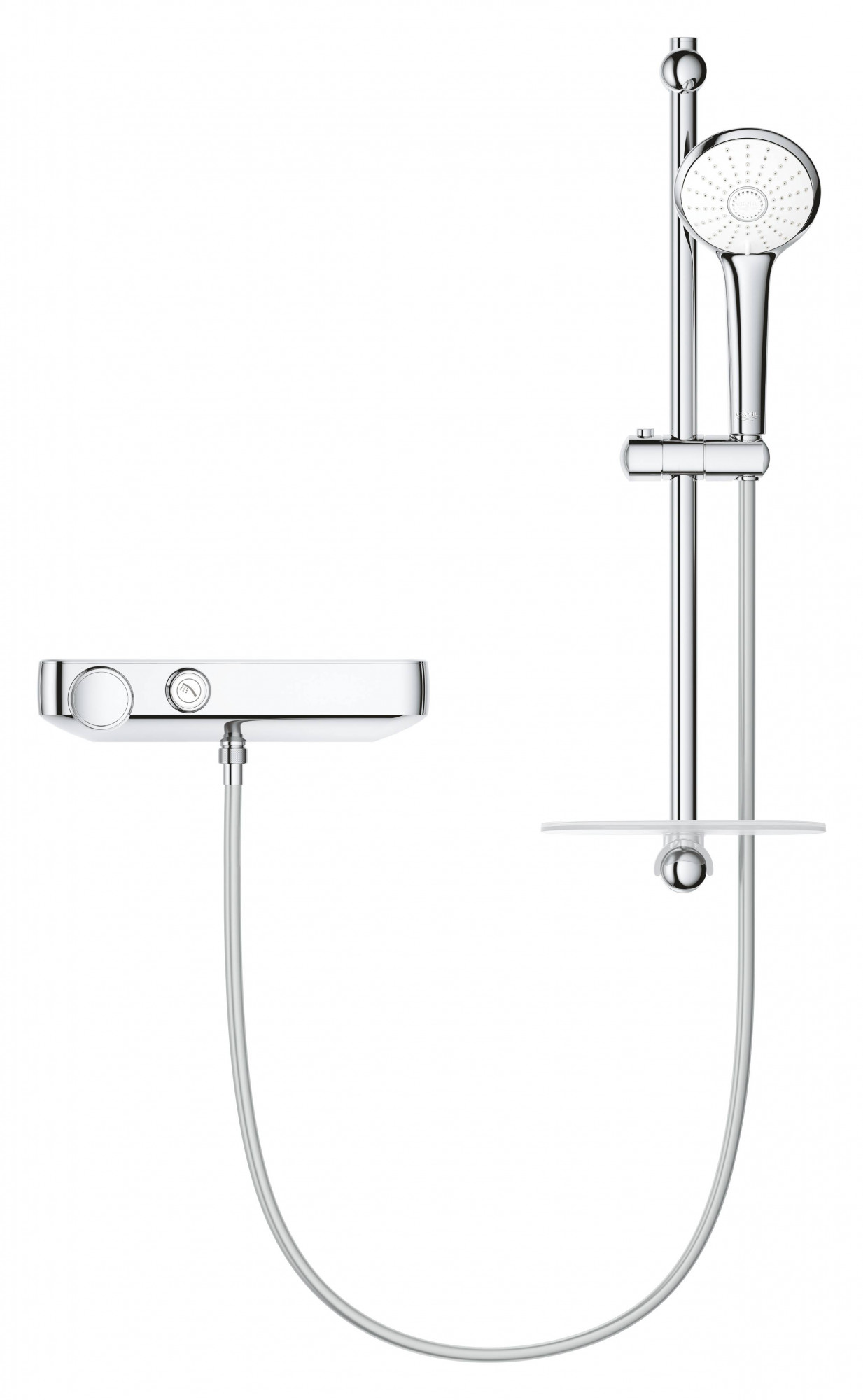 Термостатический смеситель для душа GROHE GRT SmartControl и душевой гарнитур Euphoria 110 Massage с душевой штангой 600 мм (34720000)