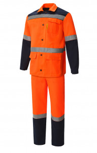 63919 Костюм "Сигнал" с СВП оранжевый темно-синий  Летняя спецодежда  размер 56-58/182-188