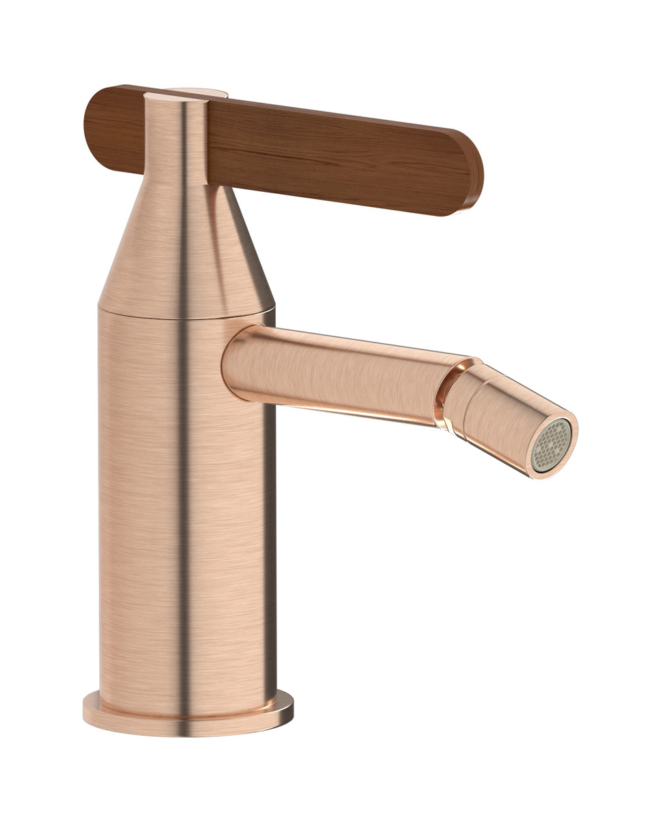 Смеситель для биде на 1 отверстие в комплекте с донным клапаном. WE ARE IB ol200ss Brushed Rose Gold Soho