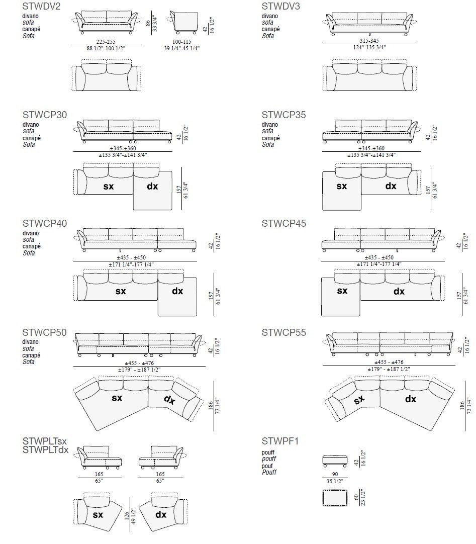 Диван Edra для интерьера ARCH-00064063 - Вид №11