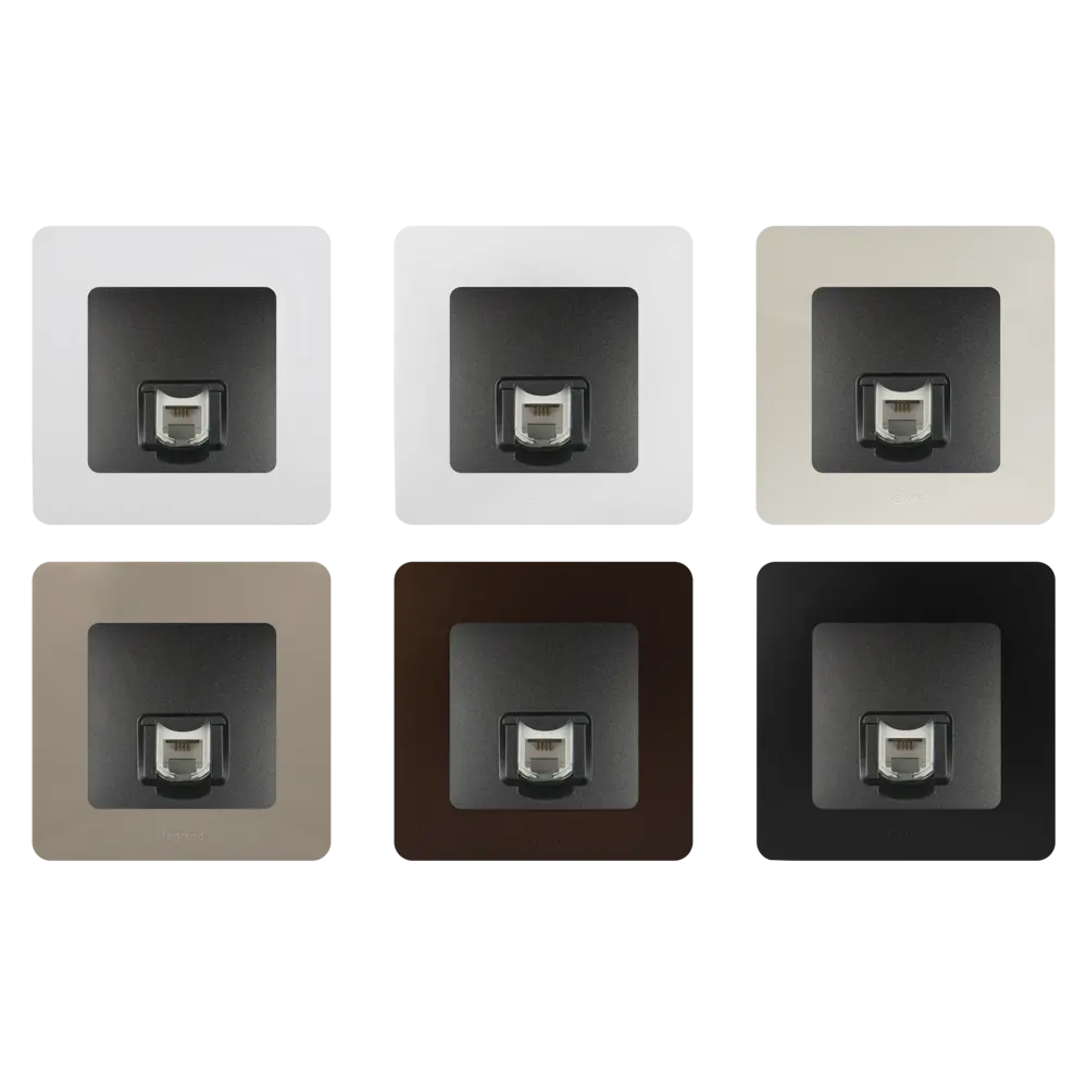 Розетка телефонная RJ11 Legrand Etika цвет цвет антрацит STLM-2032133 - Вид №1