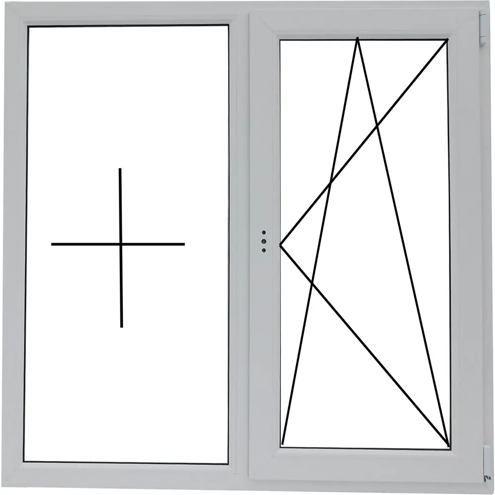 Окно пластиковое ПВХ VEKA двустворчатое 1200x1200 мм (ВхШ) двухкамерный стеклопакет белый/темный дуб STLM-2036824