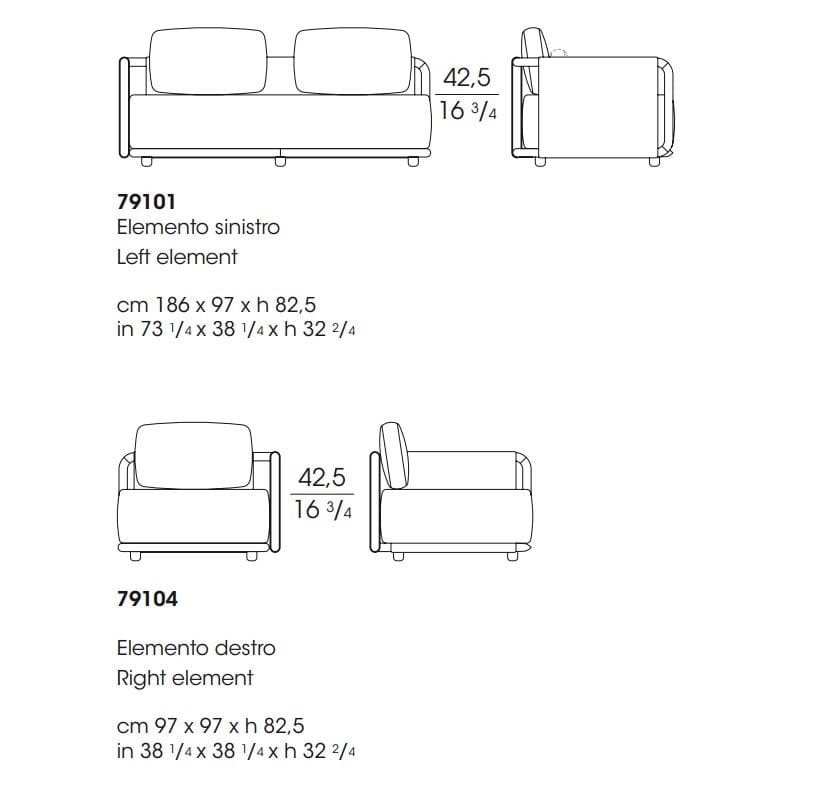Тканевый модульный садовый диван Giorgetti Moorea ARCH-00036468 - Вид №6