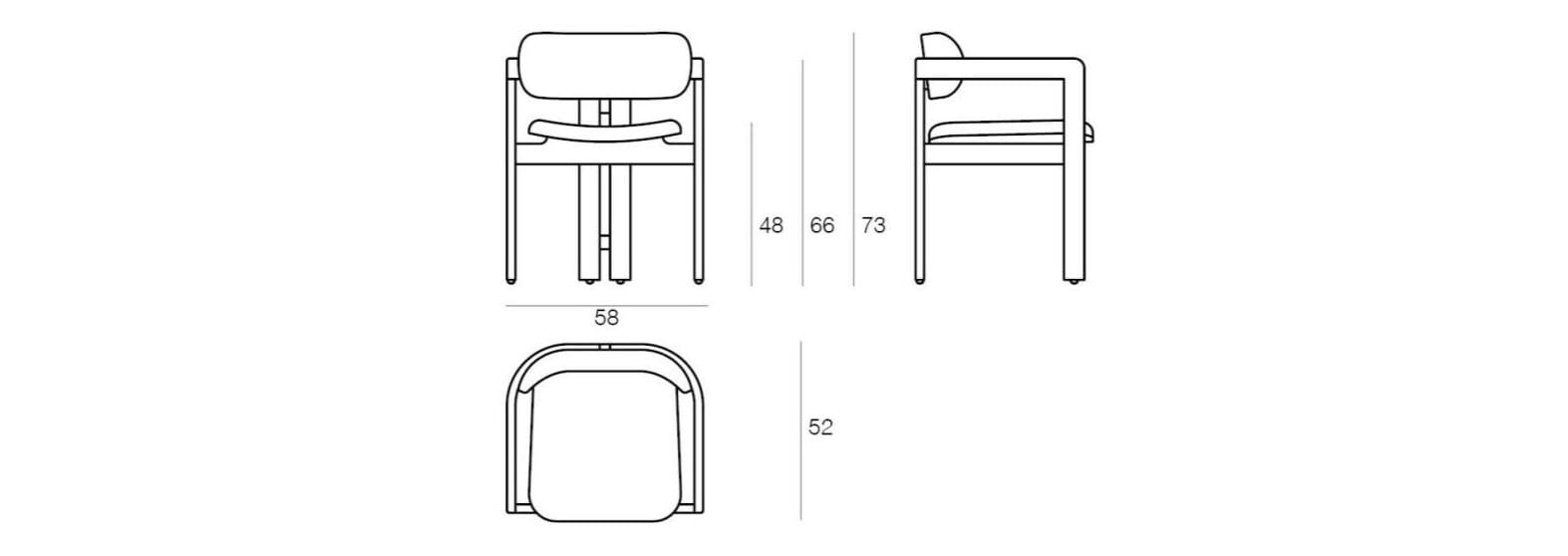 Стул из тикового дерева с подлокотниками Il Giardino di Legno хлебные палочки ARCH-00000096 - Вид №1