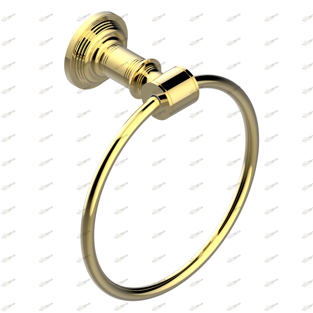 U9G-504N Полотенцедержатель-кольцо-Ø 180 мм одинарное Thg-paris West coast с ручками-крестиками с белым ониксом Покрытие PVD золотистый цвет U9G-504N CAT.F