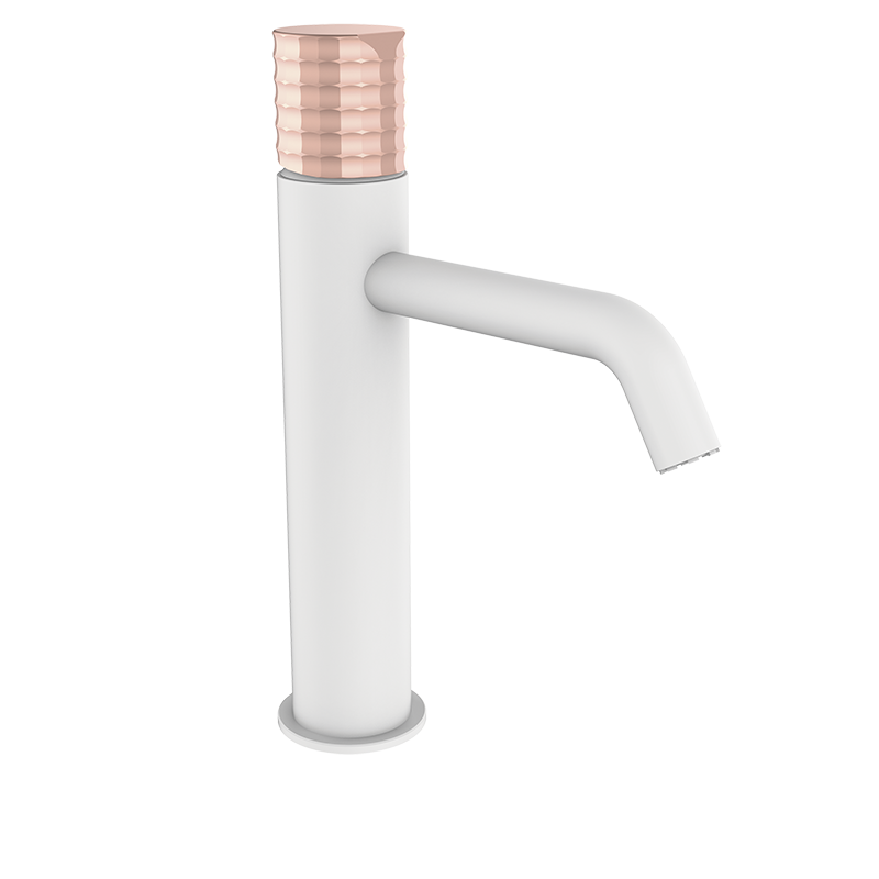 75540716 PREMIUM Белый XL Умывальник смеситель Белое Матовое Золото GRB MIXERS Aura