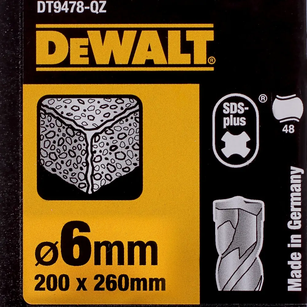 Бур по бетону SDS-plus 6х200х260 мм DeWalt DT9484 81990655 STLM-2022164  - Вид №3