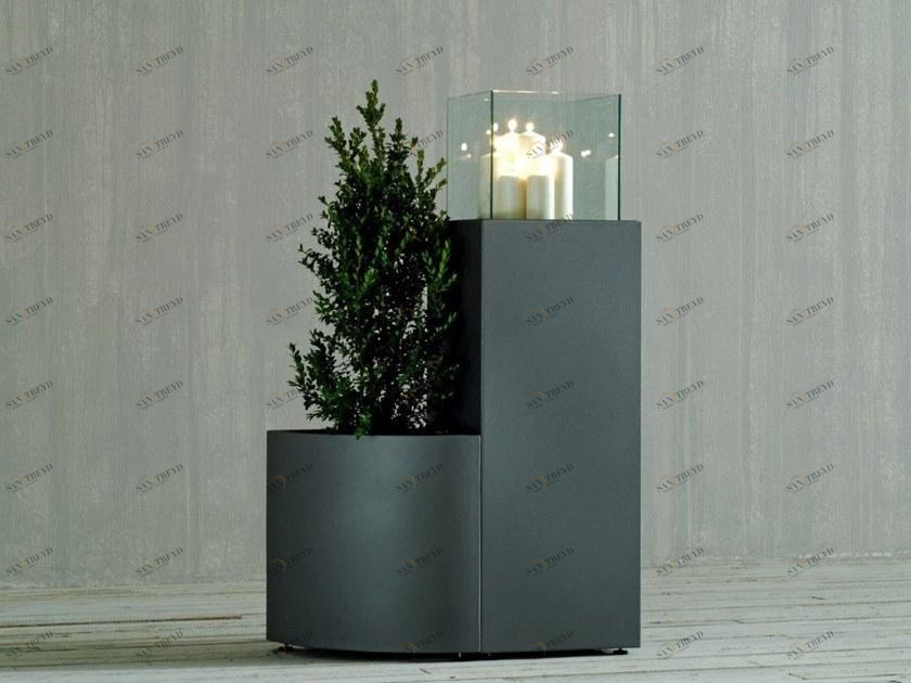 BLOSS Кашпо / подсвечник из нержавеющей стали и стекла sun-id-1354815