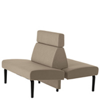 Ambit 1057 Модульная система сидений. Мягкое сиденье и спинка. Ножки из литого алюминия. Линейное модульное сиденье L 120 см и спинка L 80 см, спинка H 98 см. Двусторонняя версия. Et al. Ambit