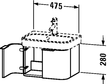 H2626807272 Happy D.2 Тумбочка подвесная Дуб брашированный, натуральный шпон Duravit - Вид №1