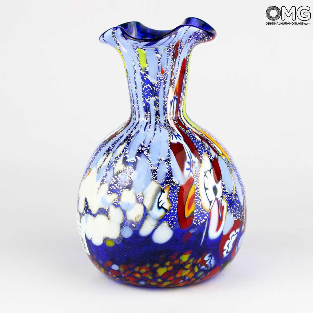 3262 ORIGINALMURANOGLASS Ваза Lily - синяя - Original Murano Glass OMG 10 см  - Вид №1