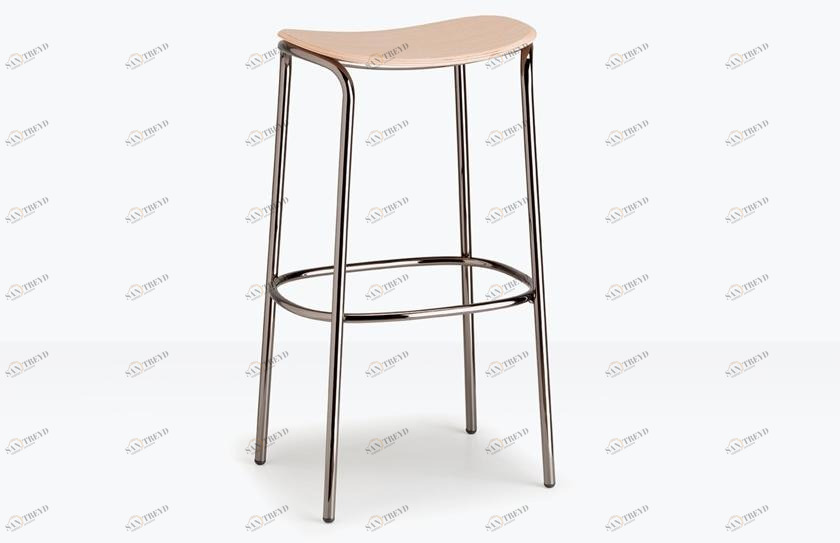 SCAB DESIGN Табурет из высокой стали с дубовым сиденьем Trick sun-id-1500223
