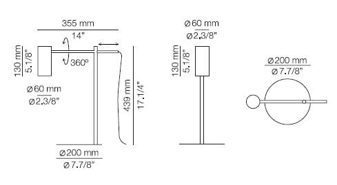 Регулируемая металлическая настольная лампа Estiluz ARCH-00036023 - Вид №3