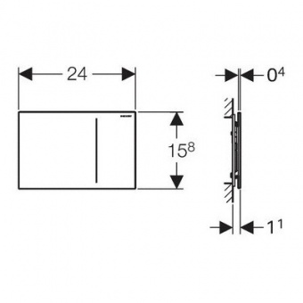 115.620.SJ.1 смывн.клавиша SIGMA70 (чёрн.стекло) Santreyd  - Вид №1