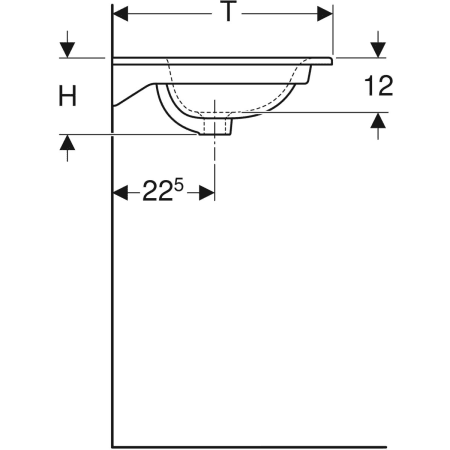 122255000 Встраиваемая раковина Geberit Renova Plan Geberit  - Вид №4