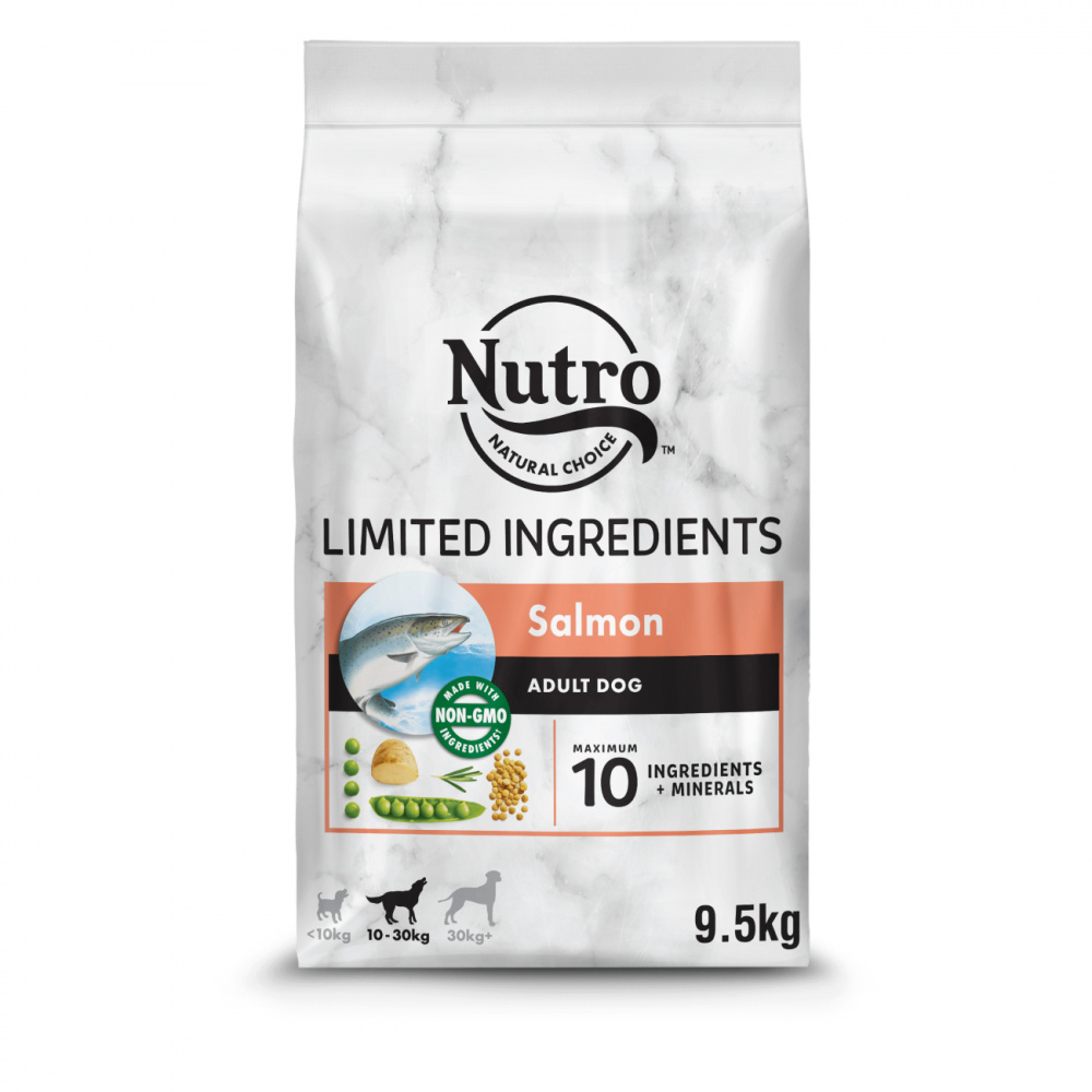 ПР0059457 Корм для собак с чувствительным пищеварением с лососем и экстрактом розмарина сух. 9,5кг NUTRO 